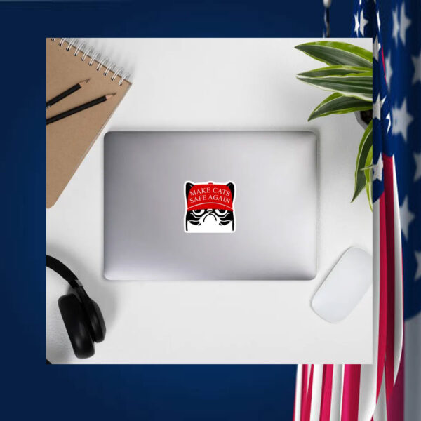A Cat In MAGA Hat, Make Cats Safe Again Sticker