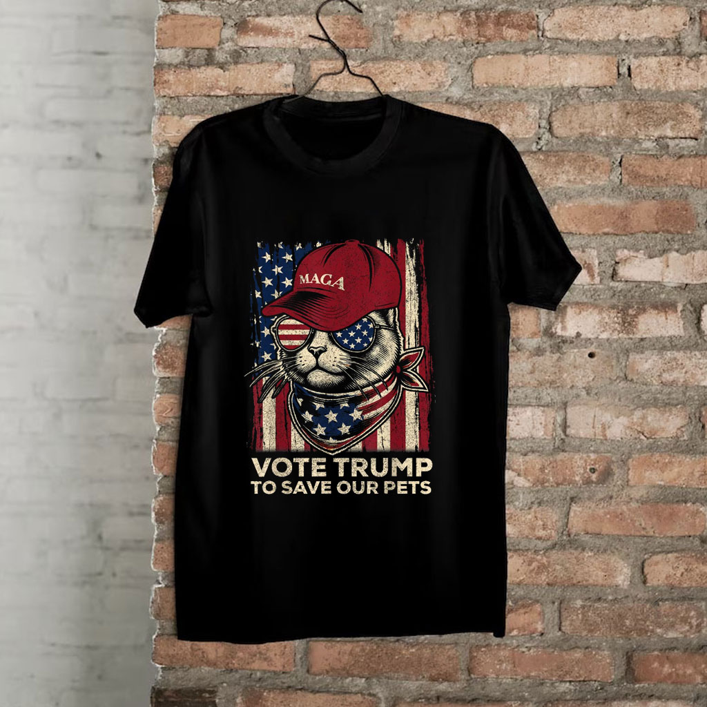 American Flag Vote Trump To Save Our Pets 2024 Shirt