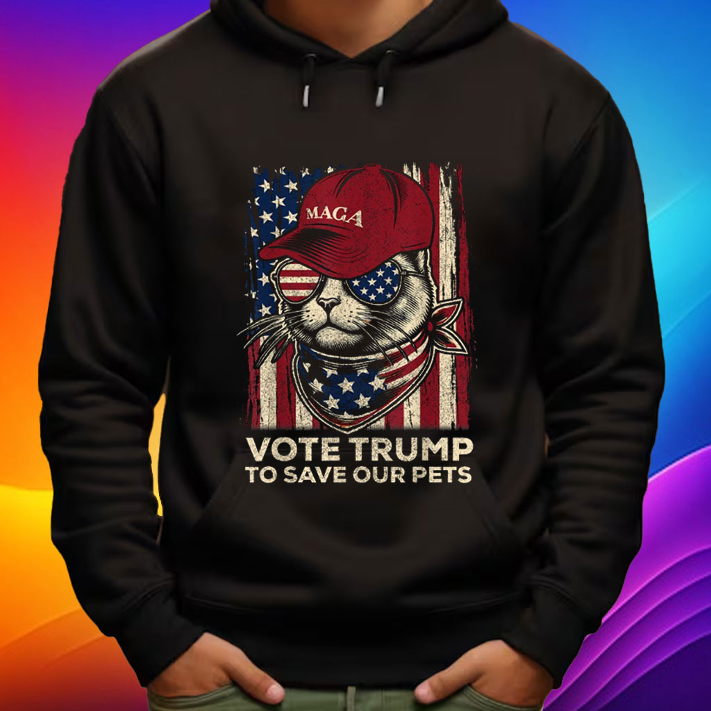 American Flag Vote Trump To Save Our Pets 2024 Shirt