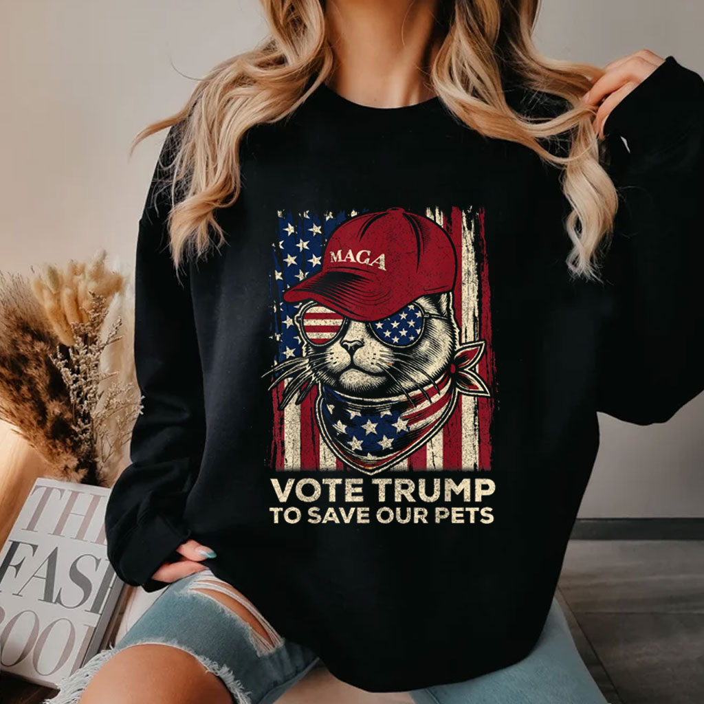 American Flag Vote Trump To Save Our Pets 2024 Shirt