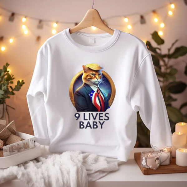 Cat with Trump Hair Nine Lives Baby Shirt