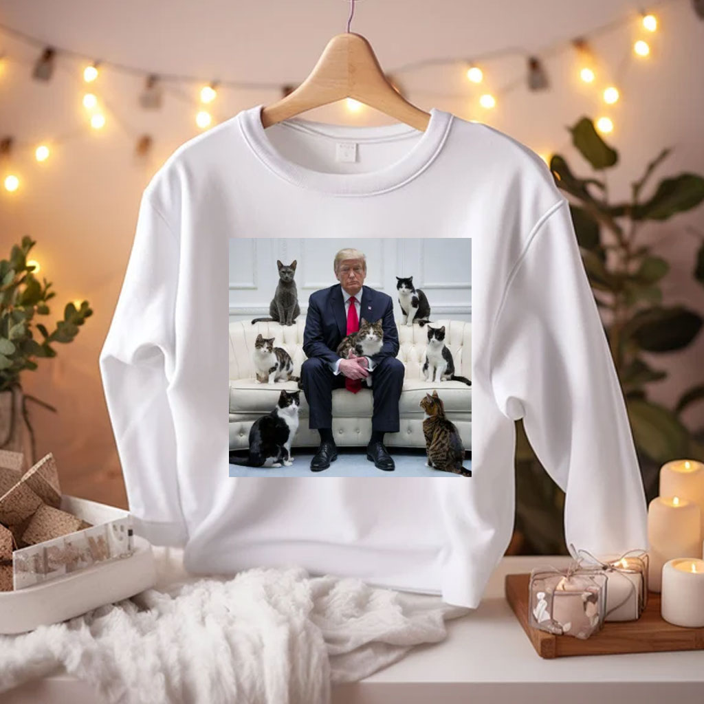 Cute Cats on Sofa With Trump Shirt Unique Cat Dad Shirt
