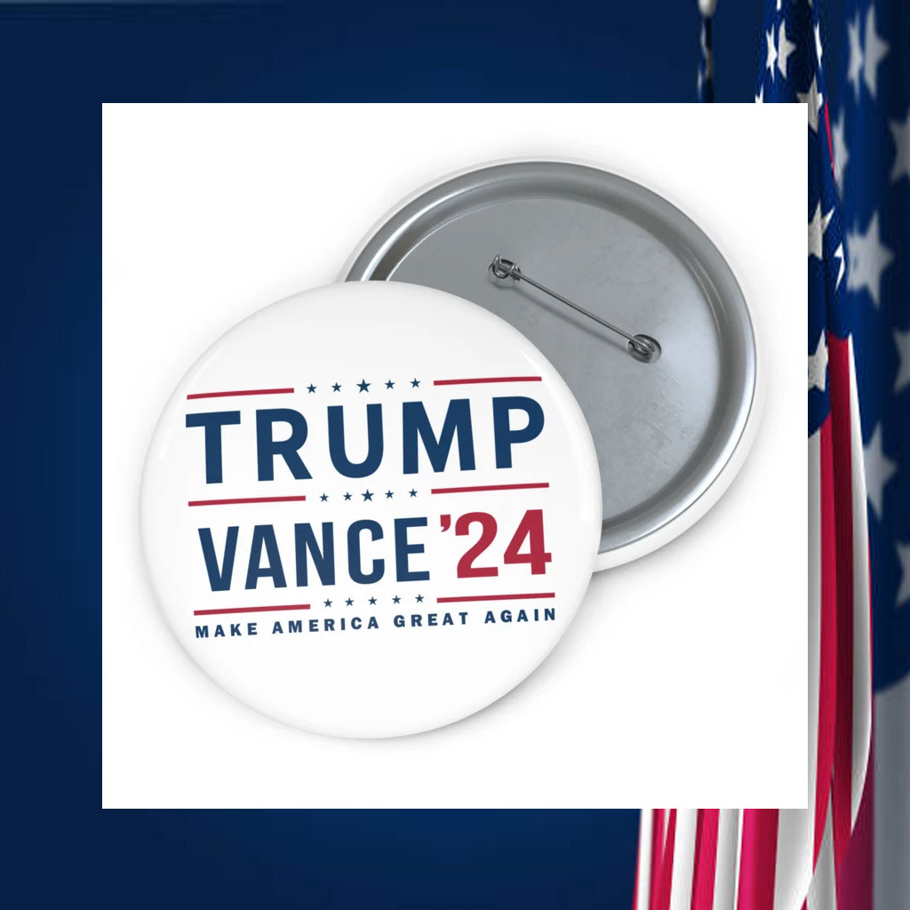 Donald Trump for President Pins Vance for Vice President Buttons