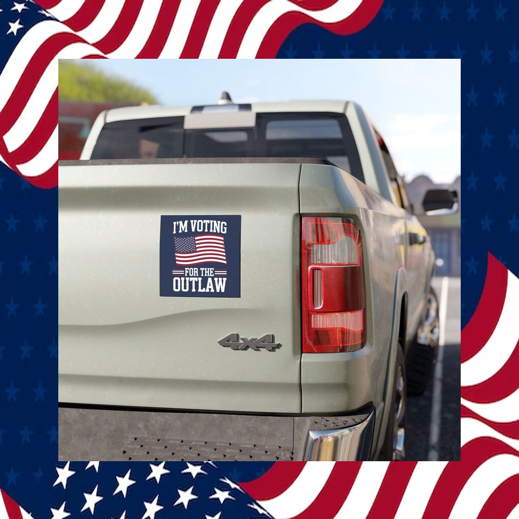 I'm Voting For The Outlaw Car Magnet, Trump For President