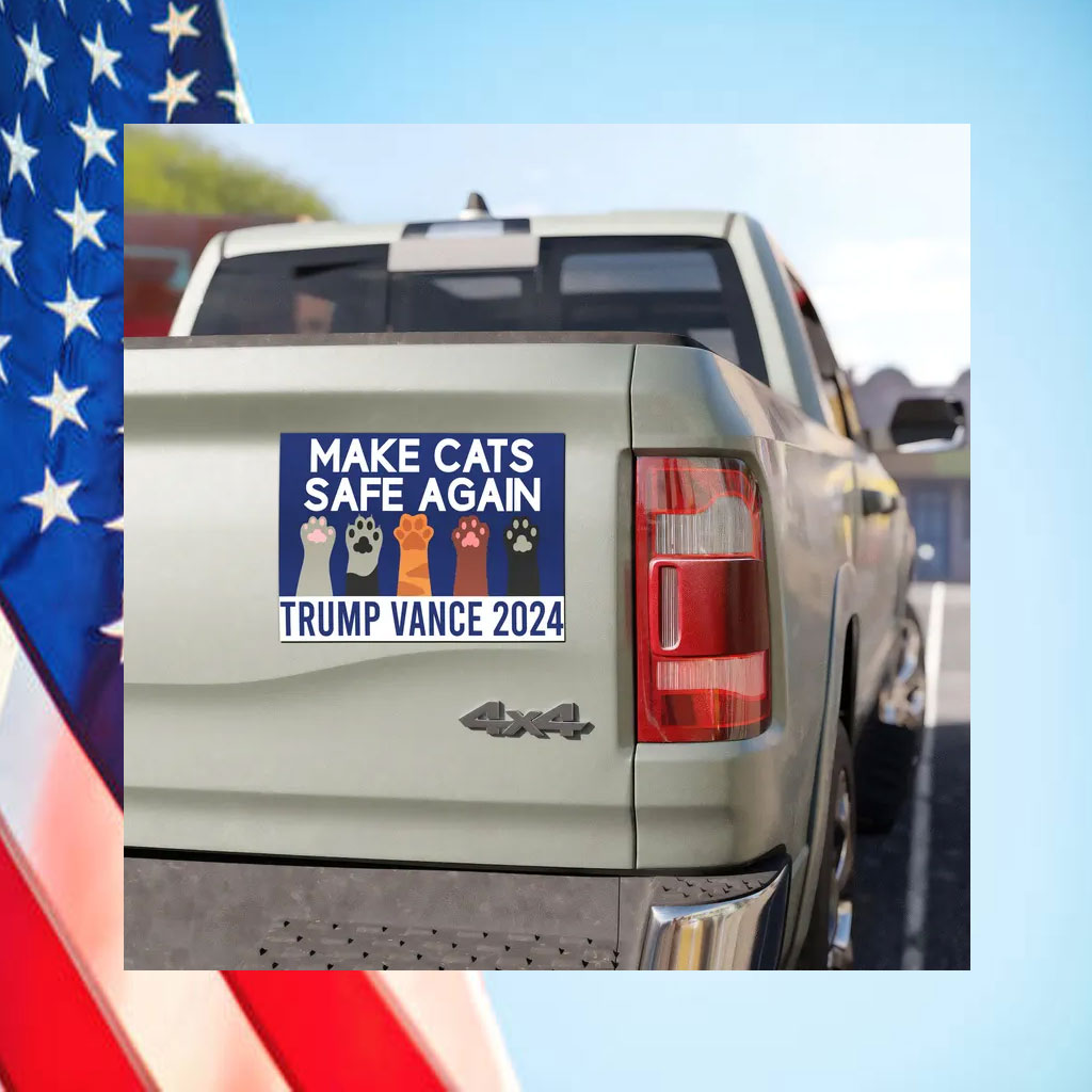 Make Cats Safe Again Magnet, Trump Vance 2024 Car Magnet