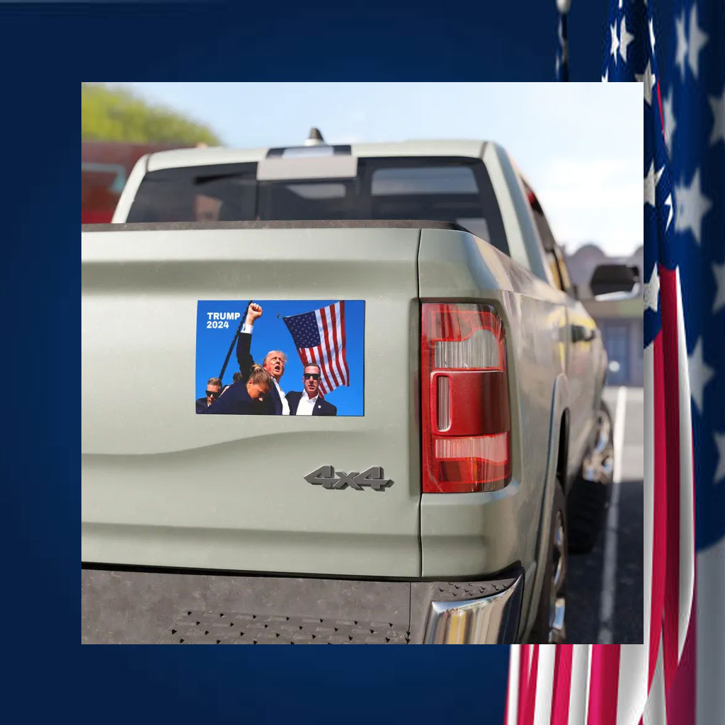 TRUMP 2024 Fist Pump Pennsylvania Rally Car Magnet