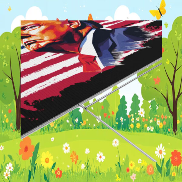 Trump 2024 Plastic Yard Sign- MAGA Trump USA Flag