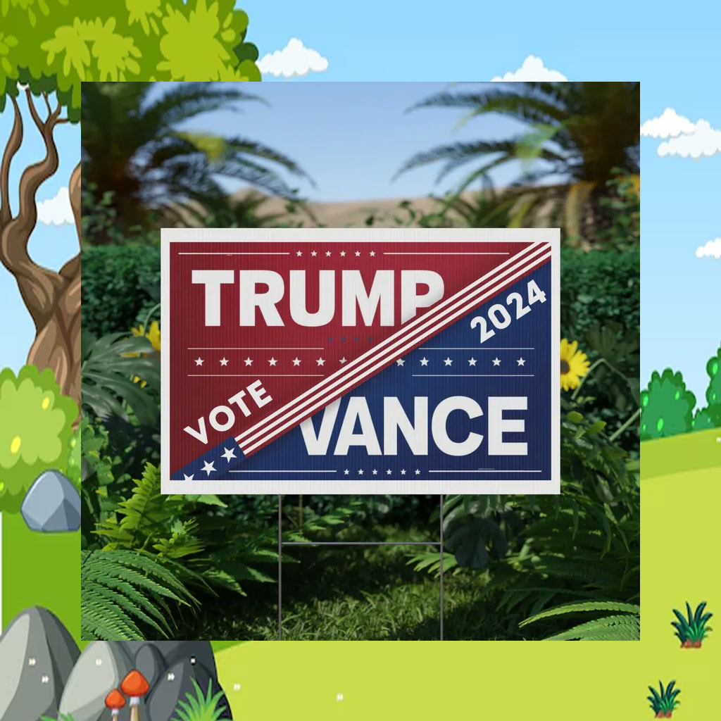 Trump Vance 2024 Presidential Election Plastic Yard Sign