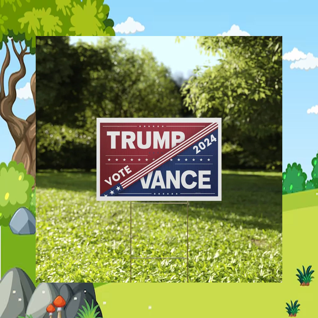 Trump Vance 2024 Presidential Election Plastic Yard Sign