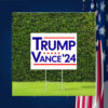 Trump Vance 24 Red White and Blue Political Election Yard sign 2024 with Metal H Stake