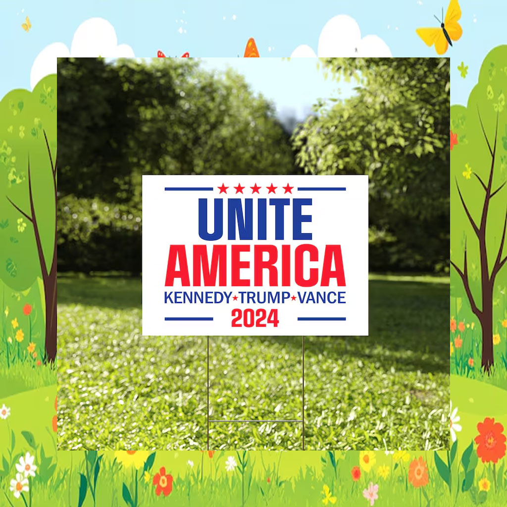 Unite America Yard Sign, Kennedy Trump 2024 Yard Sign