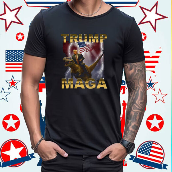 Donald Trump Riding Dinosaur T-Shirt MAGA Shirt