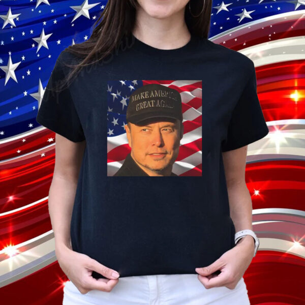 Elon Musk Supports Trump to Save Democracy ,Dark MAGA activated Rally T-Shirt