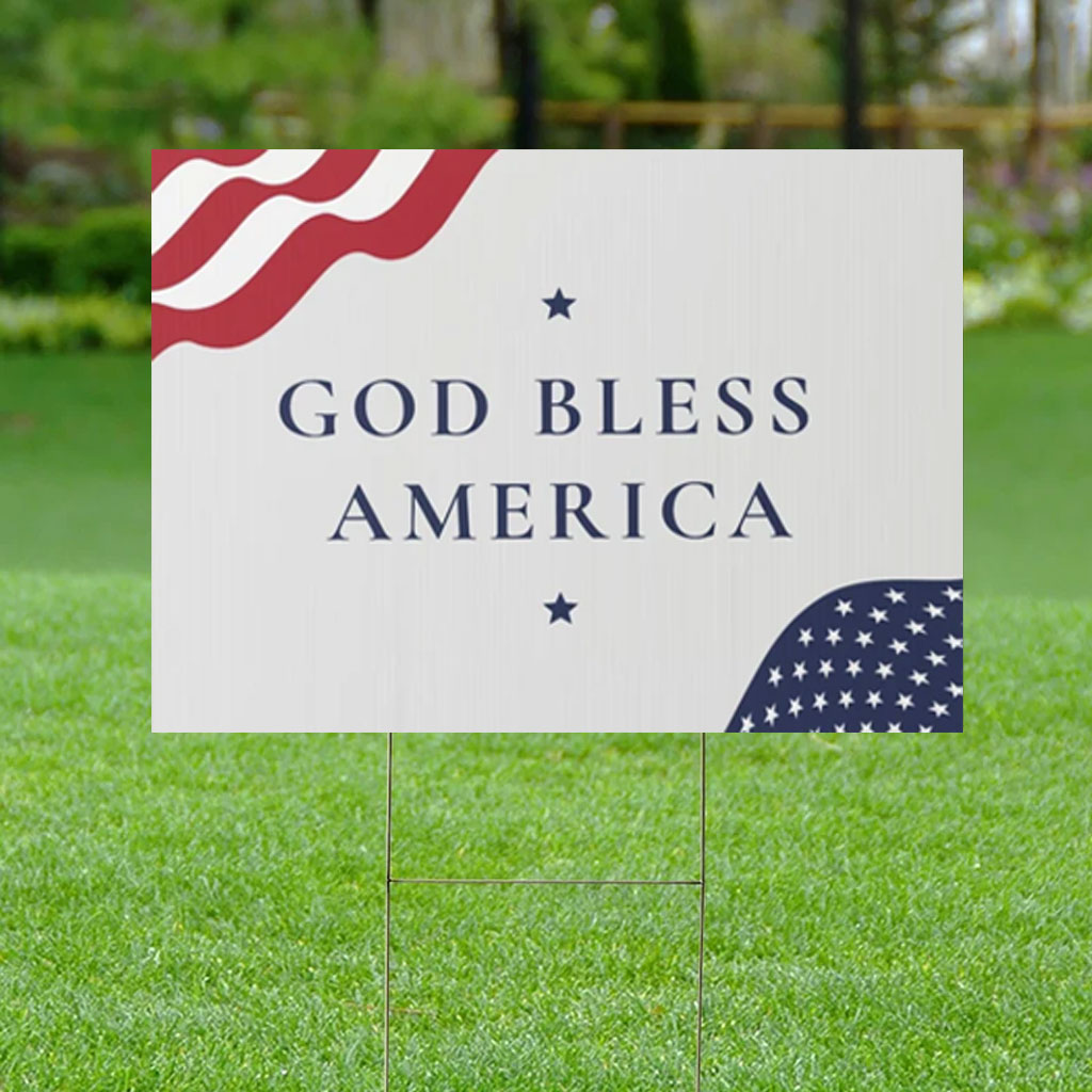 God Bless America Sign 2024 Presidential Election Yard Sign