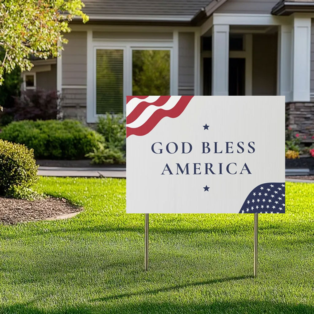 God Bless America Sign 2024 Presidential Election Yard Sign