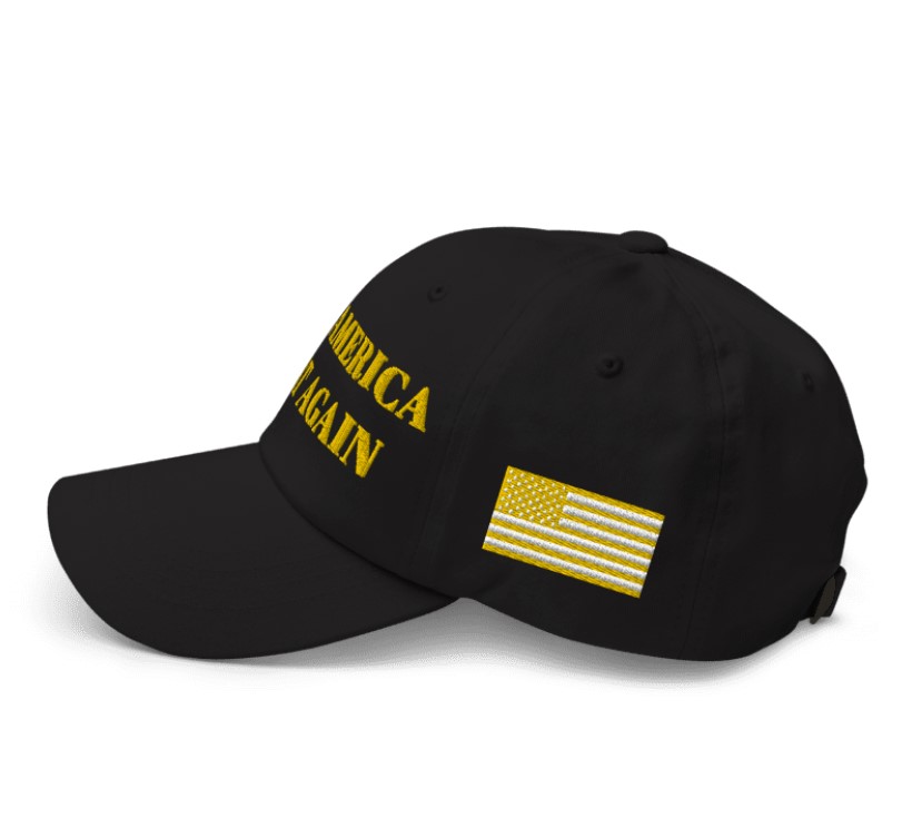 Hot Trump Black Gold MAGA Hat