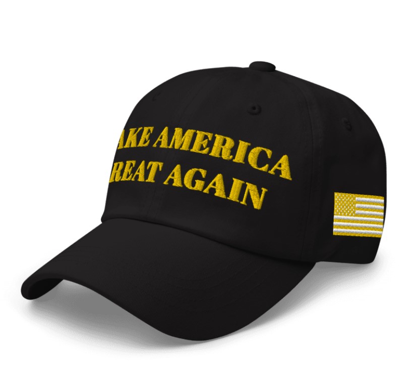 Hot Trump Black Gold MAGA Hat