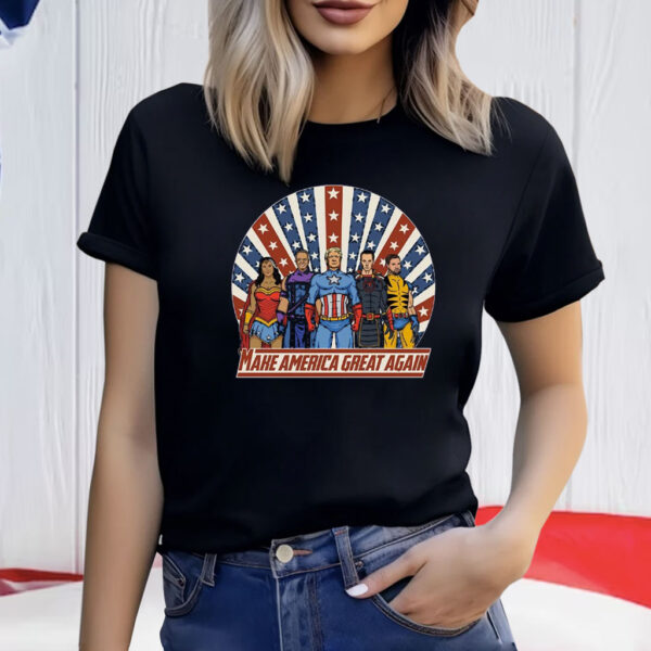 Maga Maha RFK Jr Elon Tulsi JD Vance American Superheroes Avengers Trump Shirt