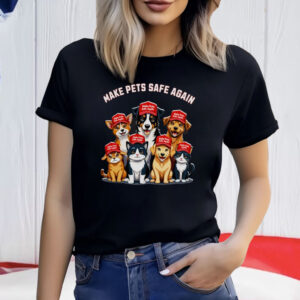 Make Pets Safe Again Funny Trump T-Shirt, US Election 2024 Pet Lover Tee