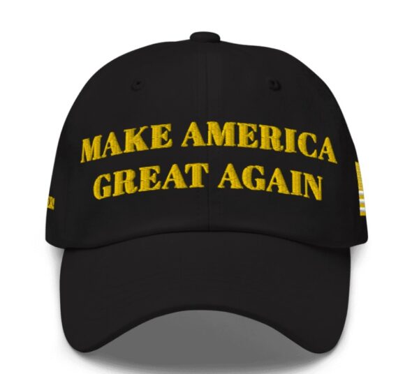 BLACK AND GOLD MAGA HAT