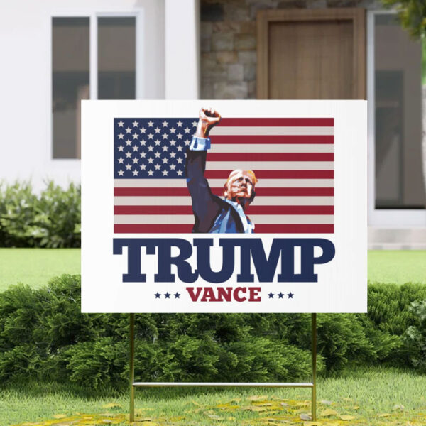 TRUMP VANCE Fist Pump Yard Sign 2024 Presidential Election