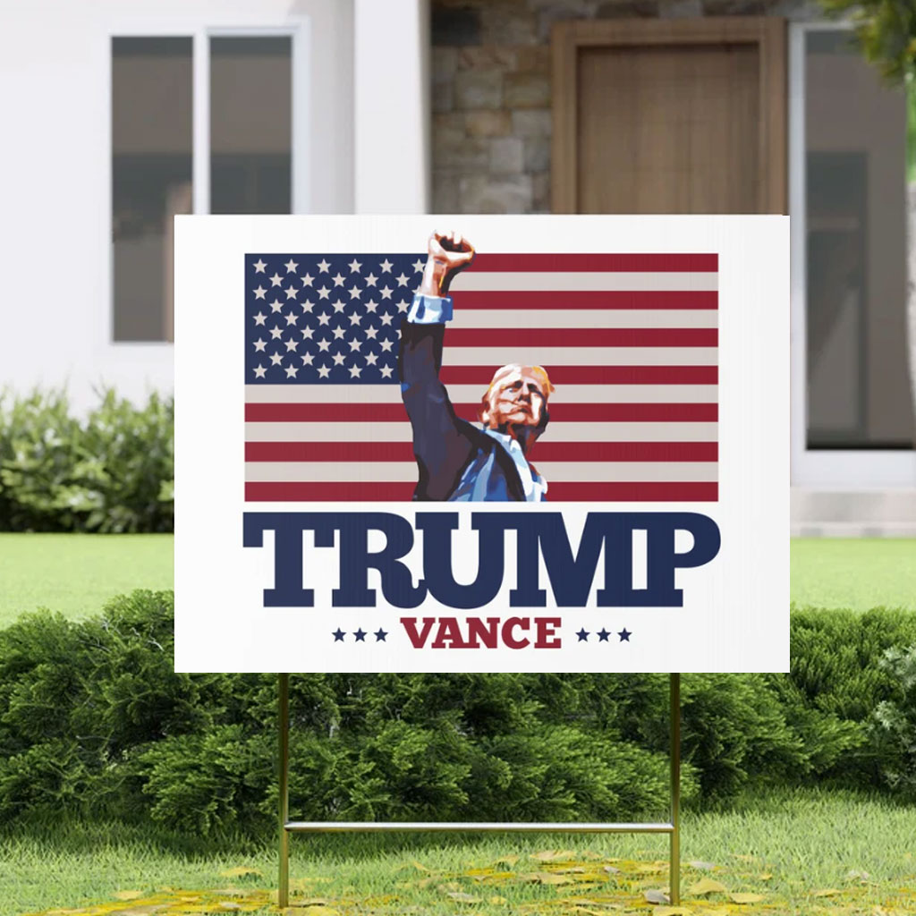 TRUMP VANCE Fist Pump Yard Sign 2024 Presidential Election