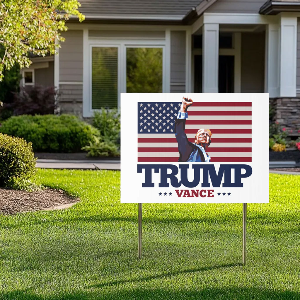 TRUMP VANCE Fist Pump Yard Sign 2024 Presidential Election