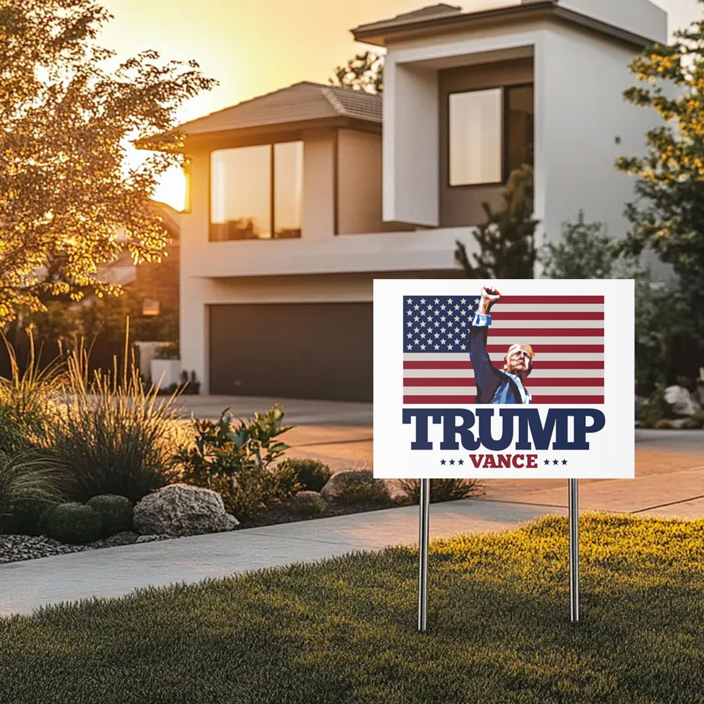 TRUMP VANCE Fist Pump Yard Sign 2024 Presidential Election