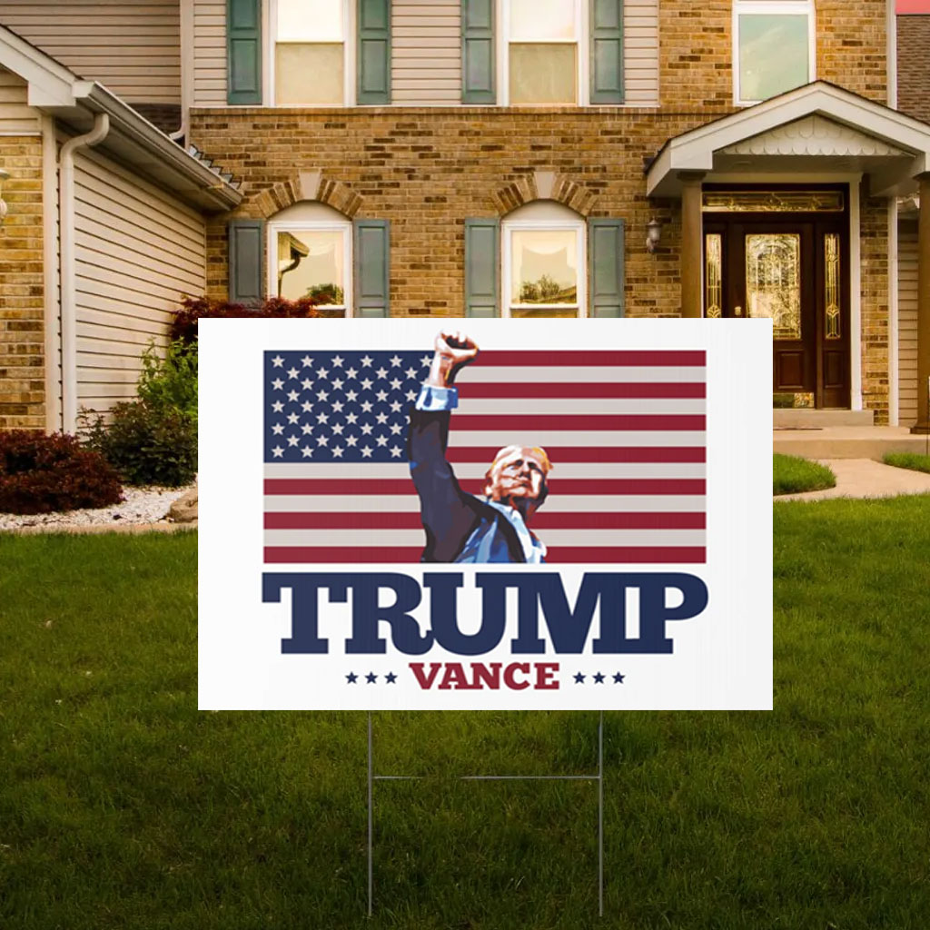 TRUMP VANCE Fist Pump Yard Sign 2024 Presidential Election
