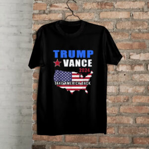 Trump Vance 2024 Distressed Flag Take America Back 45-47 Shirt