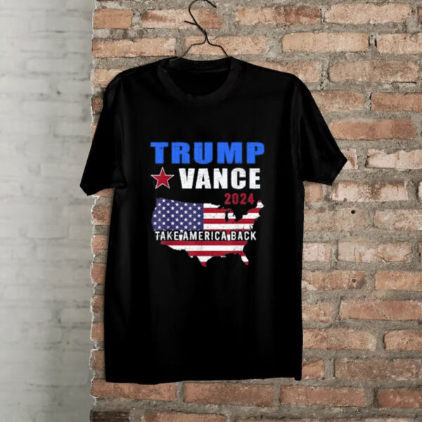 Trump Vance 2024 Distressed Flag Take America Back 45-47 Shirt
