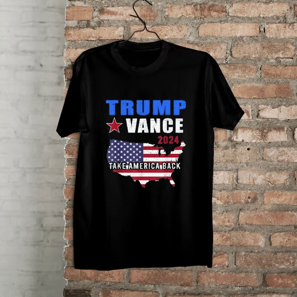 Trump Vance 2024 Distressed Flag Take America Back 45-47 Shirt
