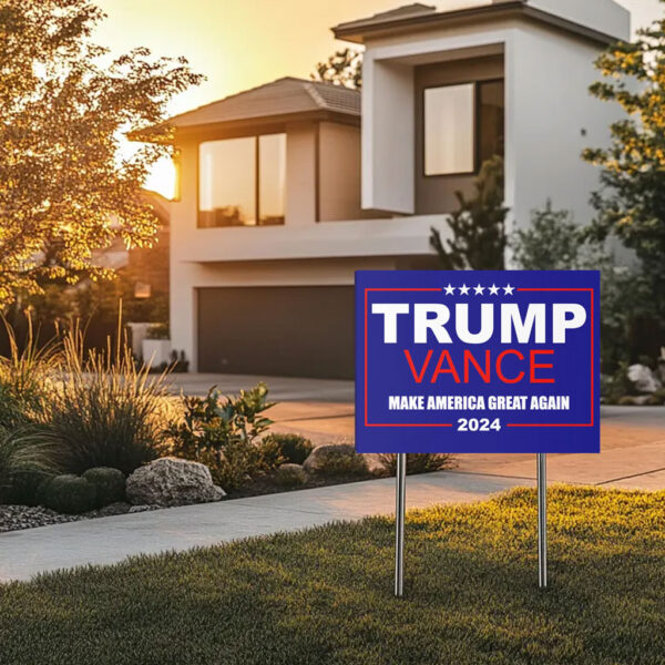 Trump Vance 2024 Make America Great Again Political Yard Lawn Sign With Post