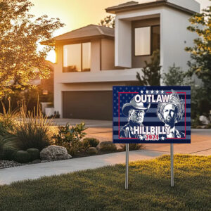 Trump Vance Outlaw Hillbilly Blue USA 2024 Yard Sign