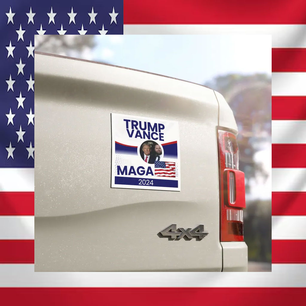 Trump president elections 2024, Colorful car magnet Trump Vance 2024