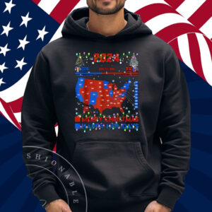 2024 Electoral Map Merry Christmas Trump Landslide Holiday T-Shirt
