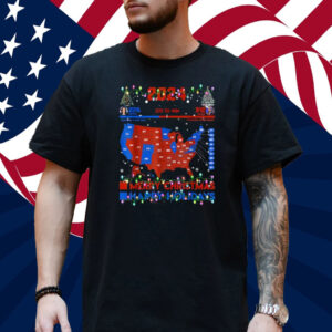 2024 Electoral Map Merry Christmas Trump Landslide Holiday T-Shirt