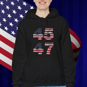 45 47 Trump Presidency Distressed POTUS MAGA Flag Shirt