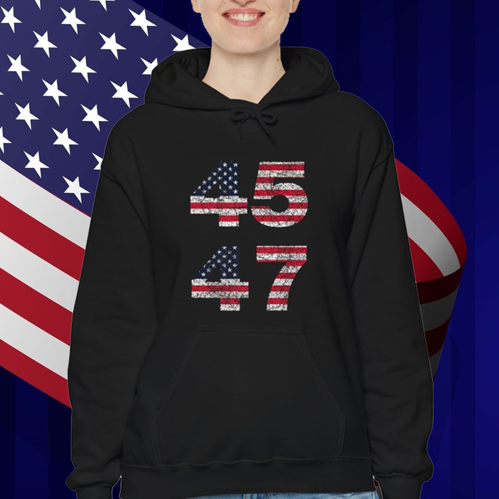45 47 Trump Presidency Distressed POTUS MAGA Flag Shirt