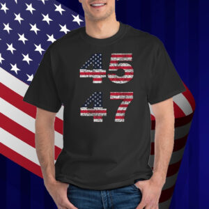 45 47 Trump Presidency Distressed POTUS MAGA Flag Shirt