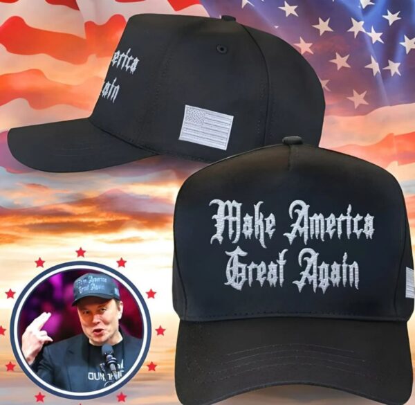 Black Dark Gothic Maga Cap