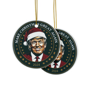 Ceramic Ornament 2024 , Santa Trump Make Christmas Great Again