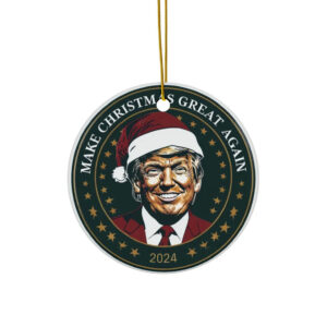 Ceramic Ornament, Santa Trump Make Christmas Great Again 2024, Holiday Decor, Christmas Gift, Political Christmas Decor, Christmas Tree
