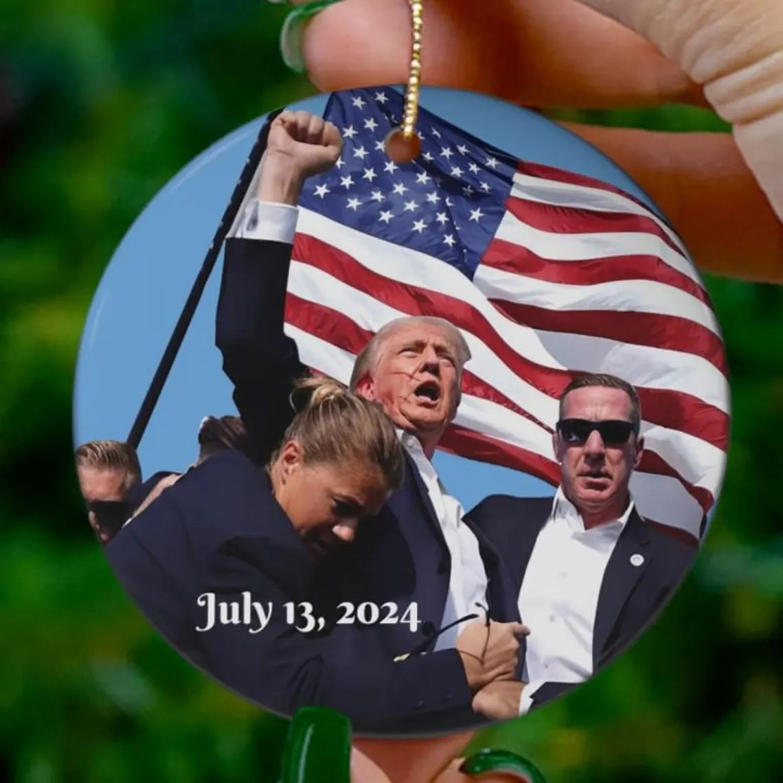 Donald Trump 2024 Assassination Attempt Ceramic Ornament