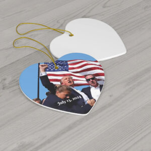 Donald Trump 2024 Assassination Attempt Ceramic Ornament
