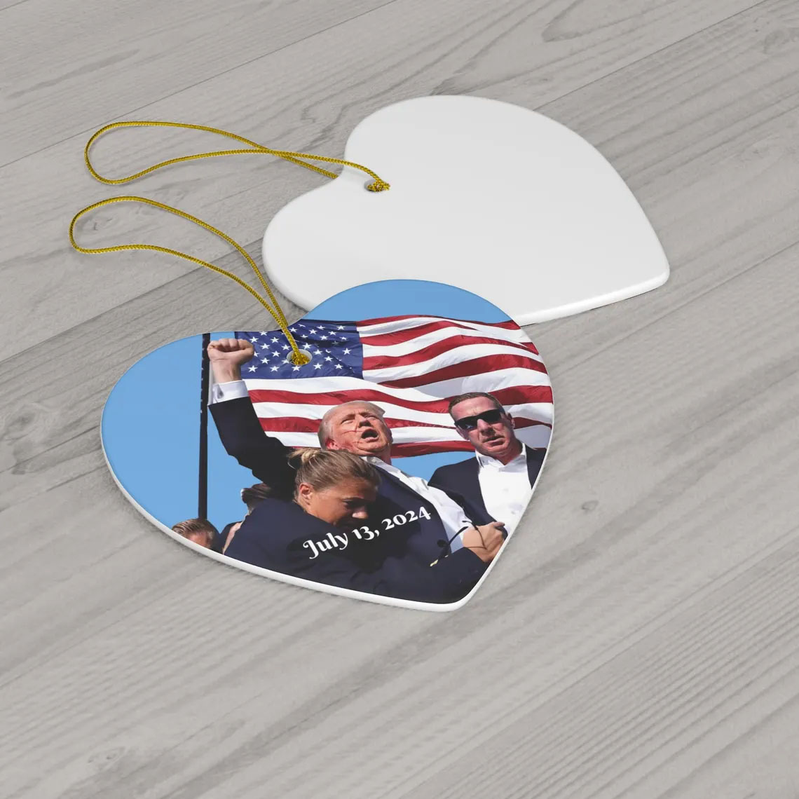Donald Trump 2024 Assassination Attempt Ceramic Ornament
