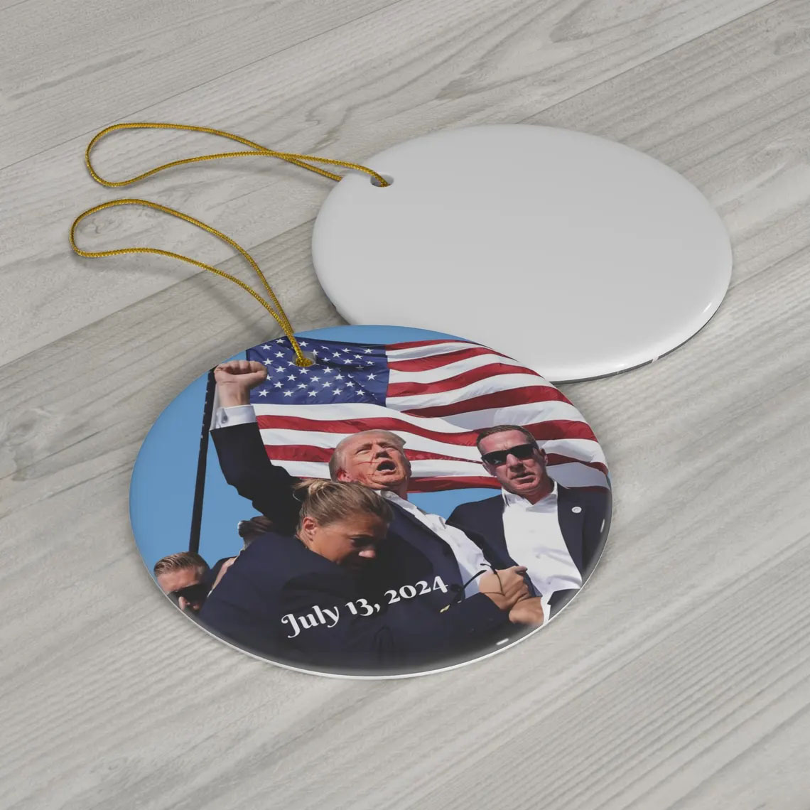 Donald Trump 2024 Assassination Attempt Ceramic Ornament
