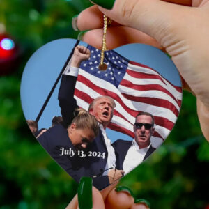 Donald Trump 2024 Assassination Attempt Ceramic Ornament