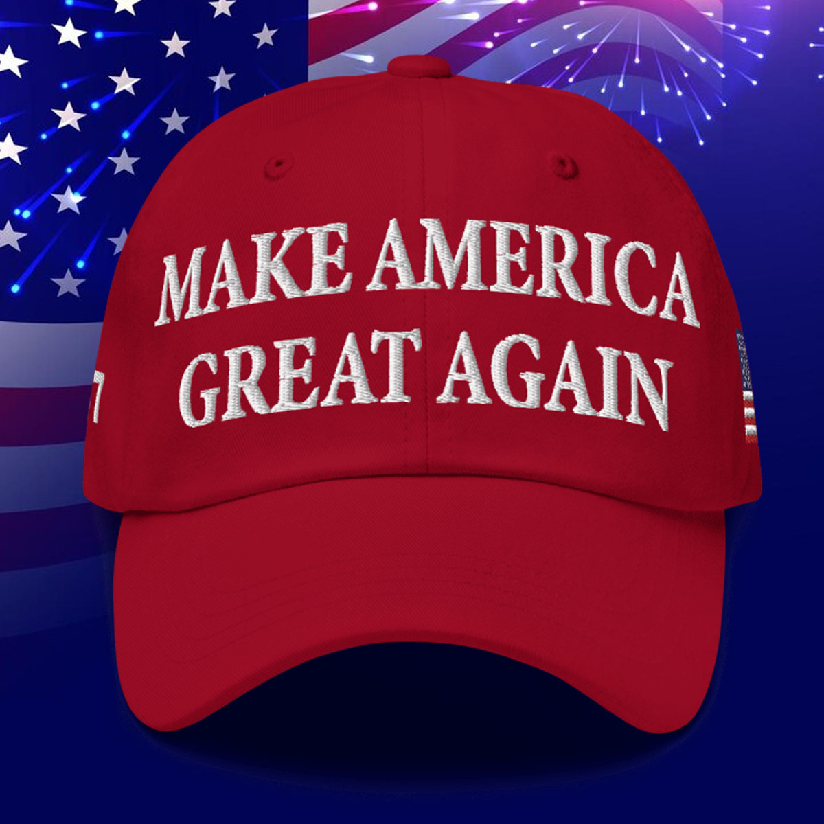 Donald Trump 45-47 Mega Hat With Slogan Make America Great Again USA Flag