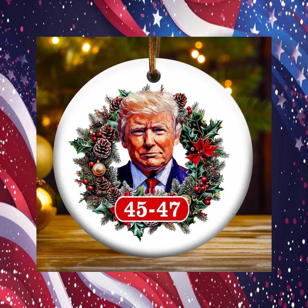 Donald Trump Christmas 45-47 Ornament